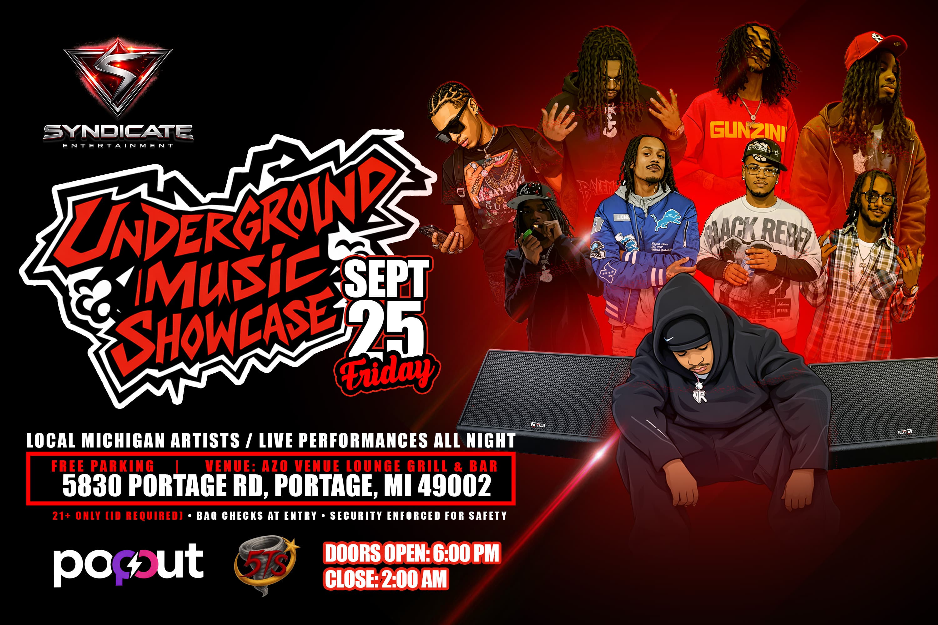 Syndicate Entertainment Presents: Prince Jefe x 5SBXTS – Underground Music Showcase poster