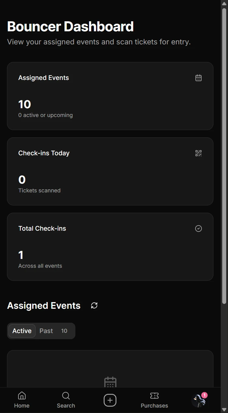 PopOut mobile website: Your check-in dashboard