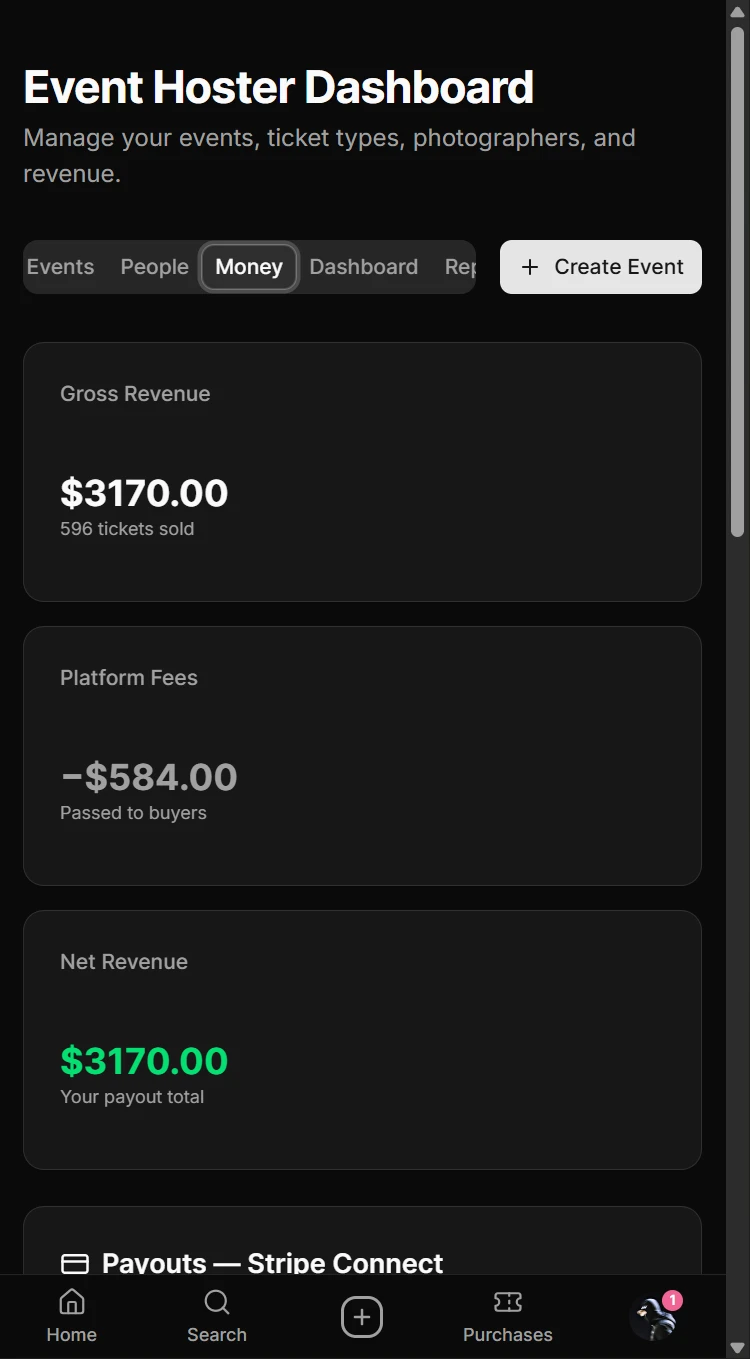 PopOut mobile website: Your event revenue