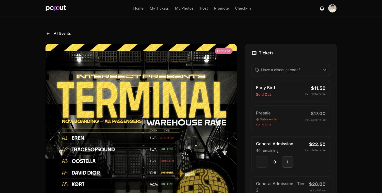 Sell tickets online